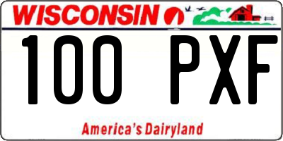 WI license plate 100PXF