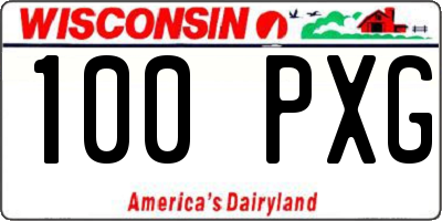 WI license plate 100PXG