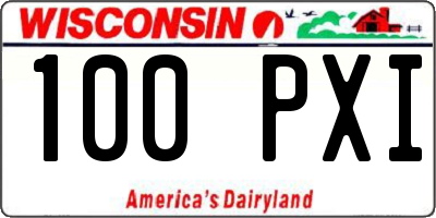 WI license plate 100PXI