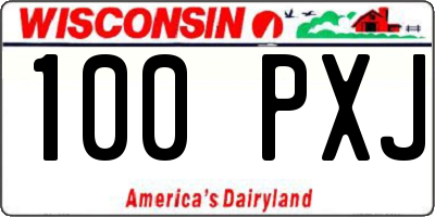 WI license plate 100PXJ