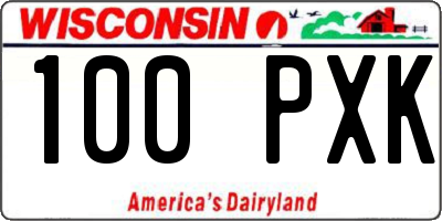 WI license plate 100PXK