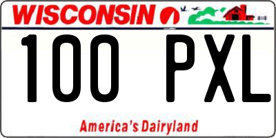 WI license plate 100PXL