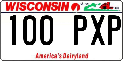 WI license plate 100PXP