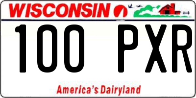 WI license plate 100PXR