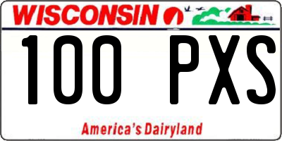 WI license plate 100PXS