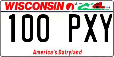 WI license plate 100PXY
