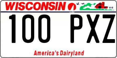 WI license plate 100PXZ