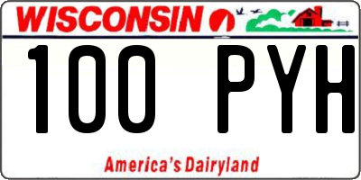WI license plate 100PYH