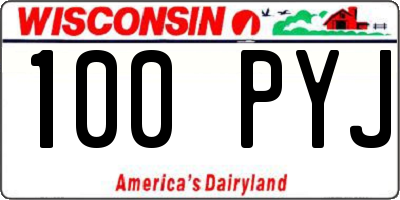 WI license plate 100PYJ