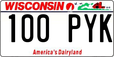 WI license plate 100PYK