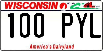 WI license plate 100PYL