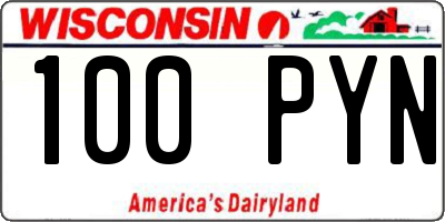 WI license plate 100PYN