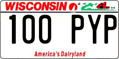 WI license plate 100PYP