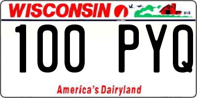 WI license plate 100PYQ