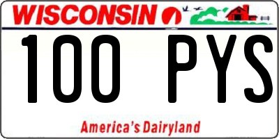 WI license plate 100PYS