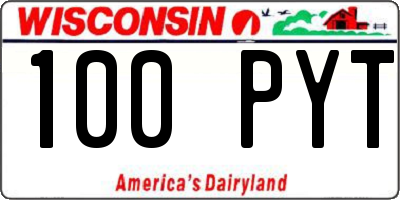 WI license plate 100PYT