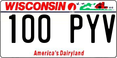 WI license plate 100PYV