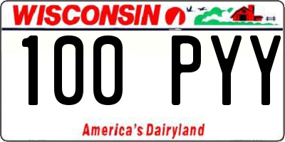 WI license plate 100PYY