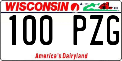 WI license plate 100PZG