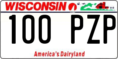 WI license plate 100PZP