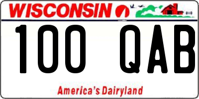 WI license plate 100QAB