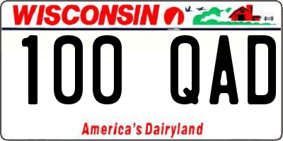 WI license plate 100QAD