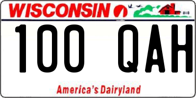 WI license plate 100QAH