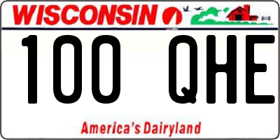 WI license plate 100QHE