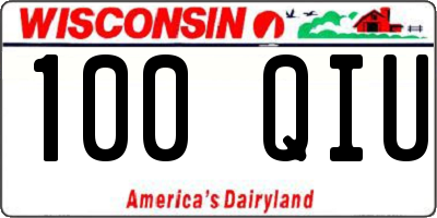 WI license plate 100QIU