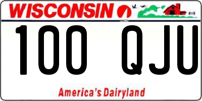 WI license plate 100QJU