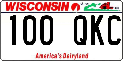 WI license plate 100QKC