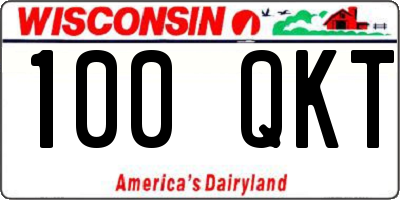 WI license plate 100QKT