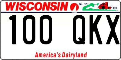 WI license plate 100QKX