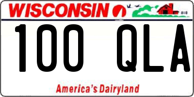 WI license plate 100QLA