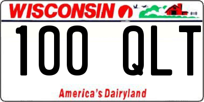 WI license plate 100QLT