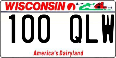 WI license plate 100QLW