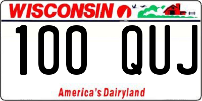 WI license plate 100QUJ