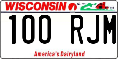 WI license plate 100RJM