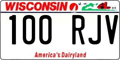 WI license plate 100RJV