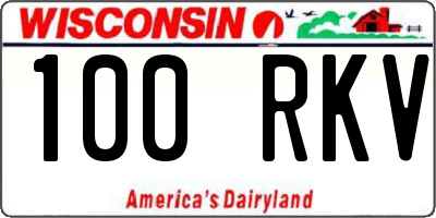WI license plate 100RKV