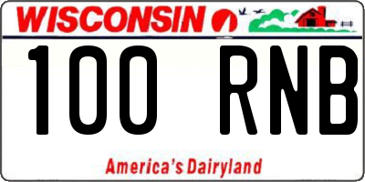 WI license plate 100RNB