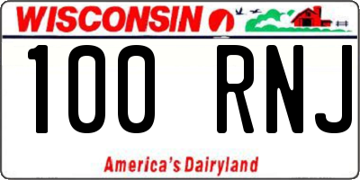 WI license plate 100RNJ
