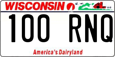 WI license plate 100RNQ