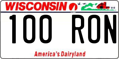 WI license plate 100RON