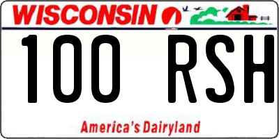 WI license plate 100RSH