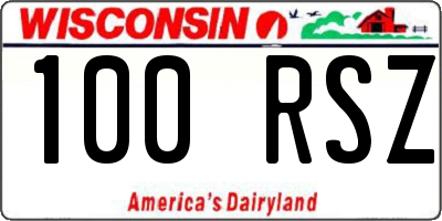 WI license plate 100RSZ