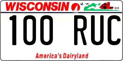 WI license plate 100RUC