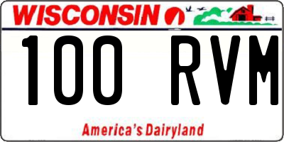 WI license plate 100RVM