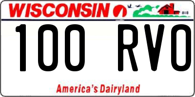 WI license plate 100RVO
