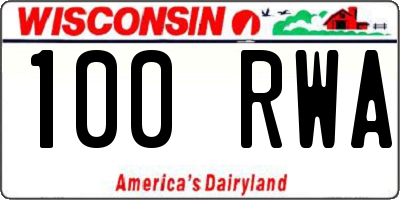 WI license plate 100RWA